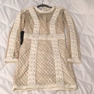 Bebe White Gold Mini Dress